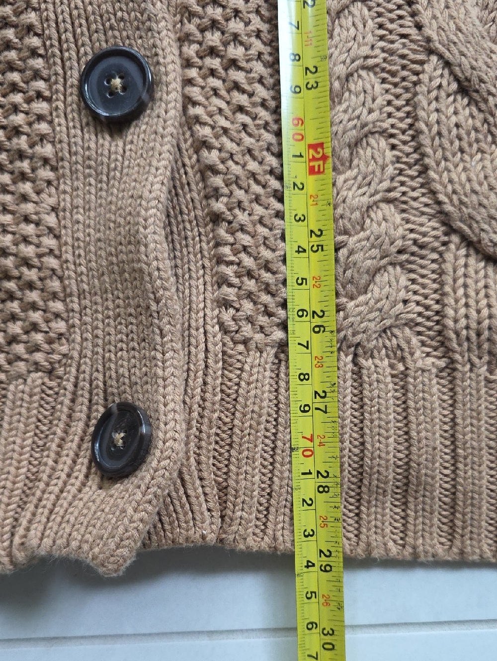 Quince 100% Organic Cotton Oversize Button Down Cardigan Tan Brown L - Picture 8 of 9